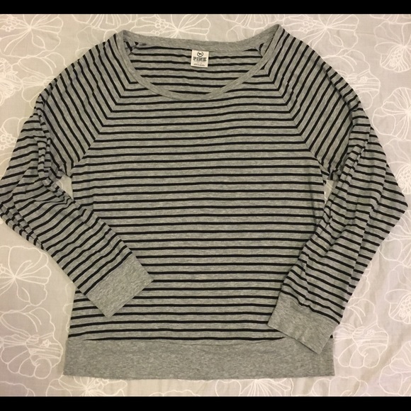 PINK Victoria's Secret Tops - Victoria’s Secret PINK stripe sweatshirt Sz M